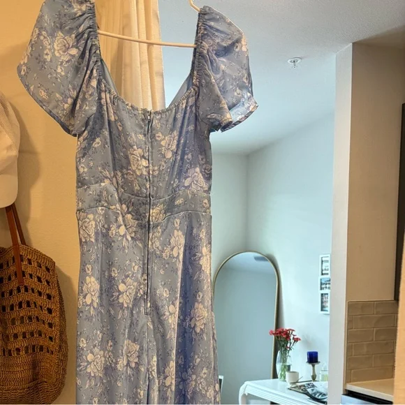 Altar'd State Sky Blue Floral Tie-Front Midi Dress - Picture 5 of 7